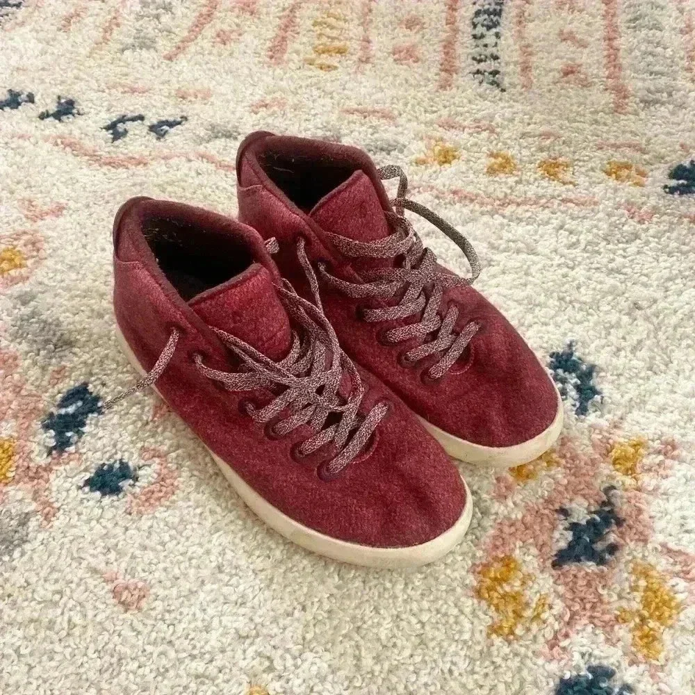Alllbirds maroon high‎ top sneakers 10